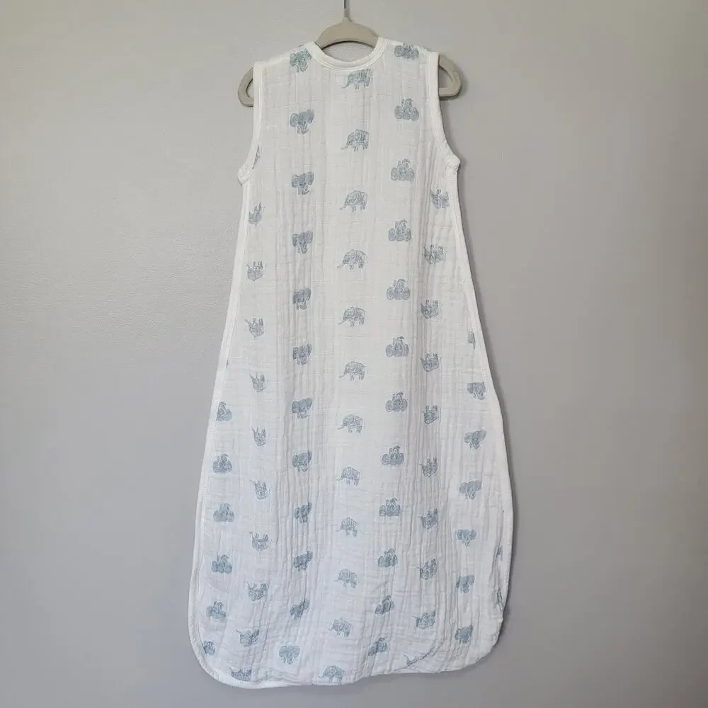 Aden + Anais Organic Cotton Sleep Sack 6-18 Months Wearable Blanket Elephants